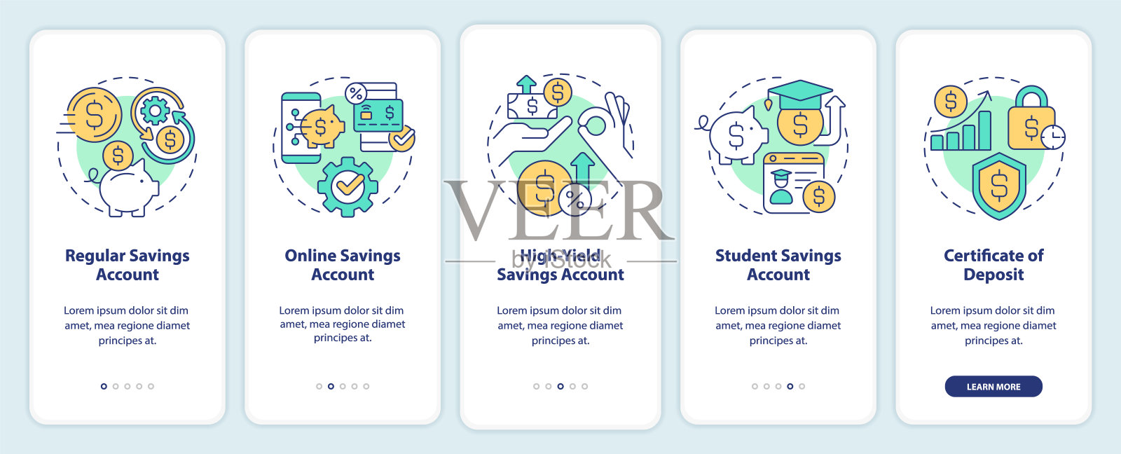 在手机应用程序屏幕上保存帐户的类型插画图片素材