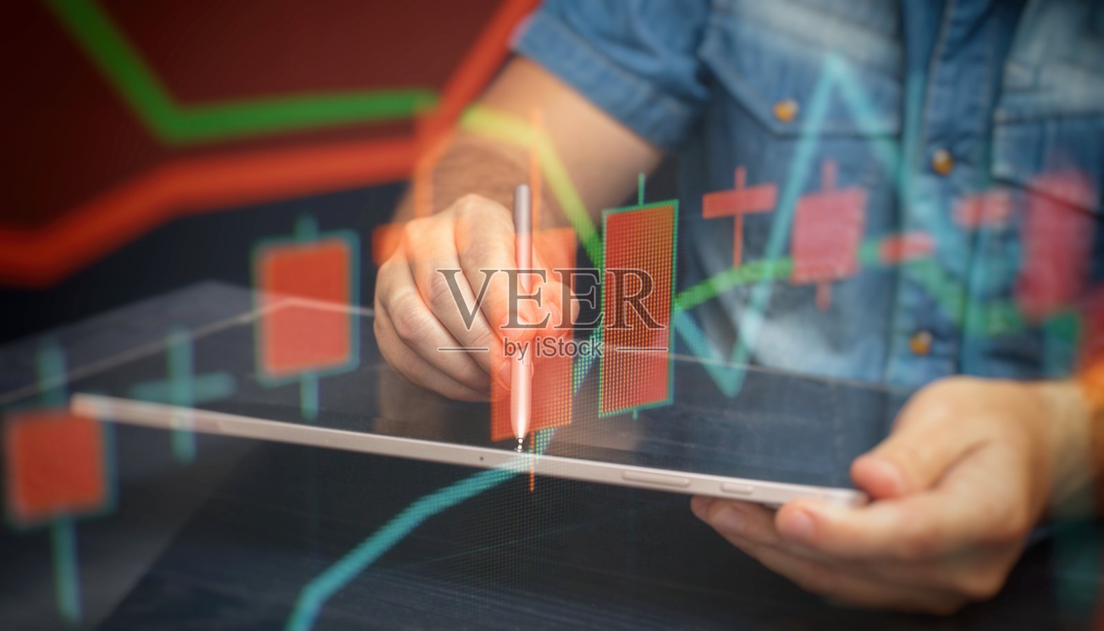 管理战略分析会计。金融业务技术全息概念。照片摄影图片