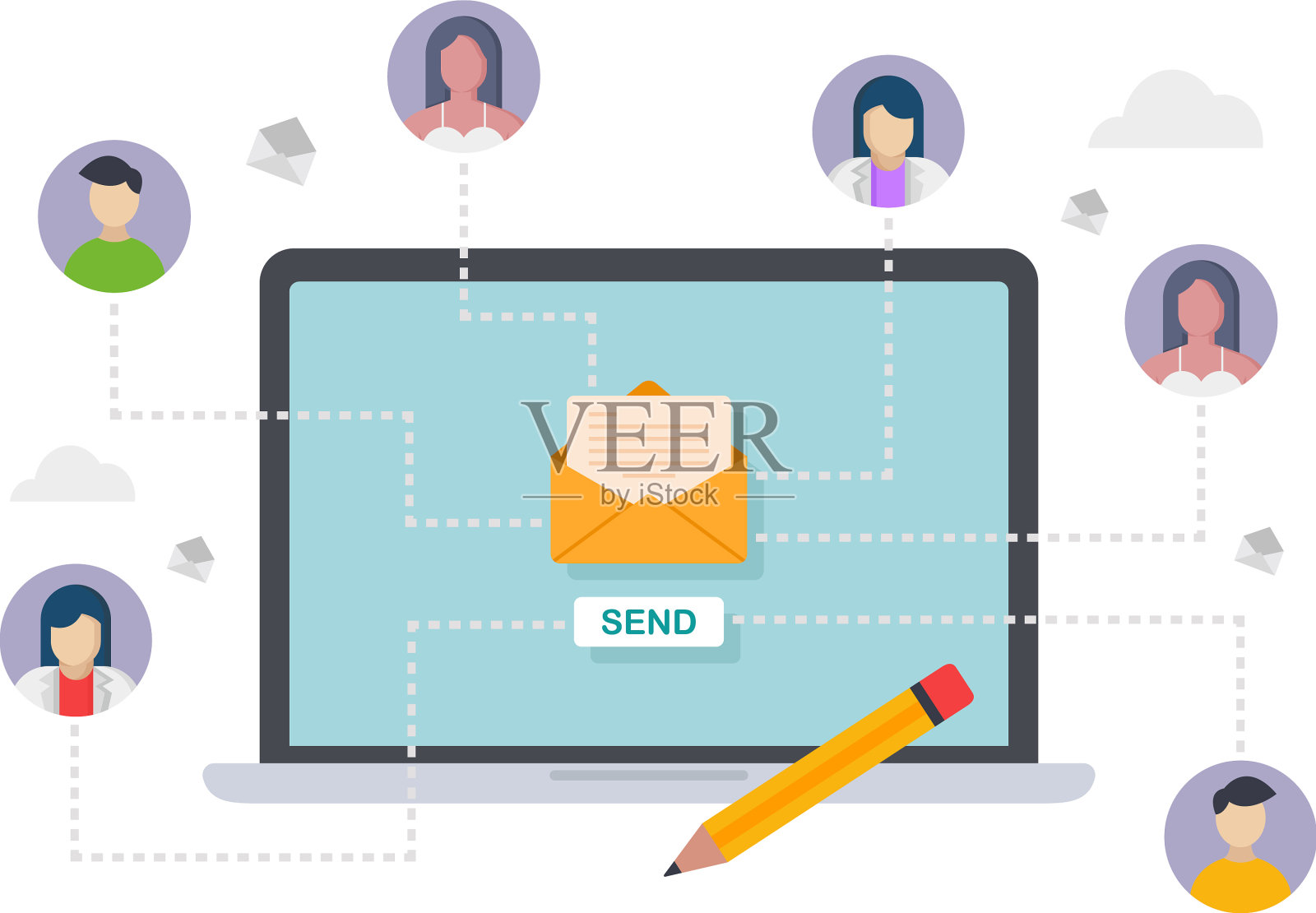 运行电子邮件广告营销活动设计元素图片