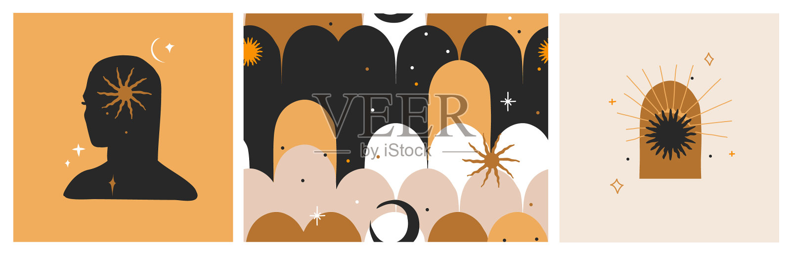 手绘抽象平面股票图形设计元素图片