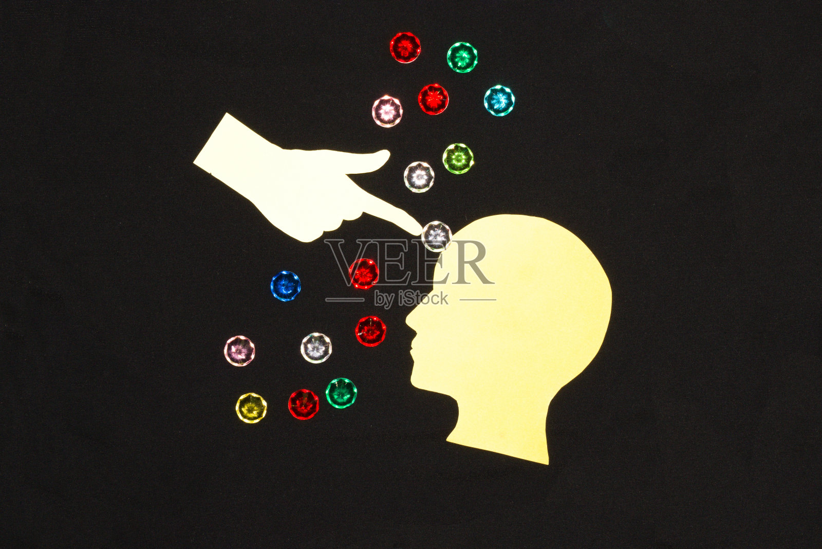 触摸愉悦，创意艺术设计，头部在宇宙，缤纷触摸，艺术设计照片摄影图片