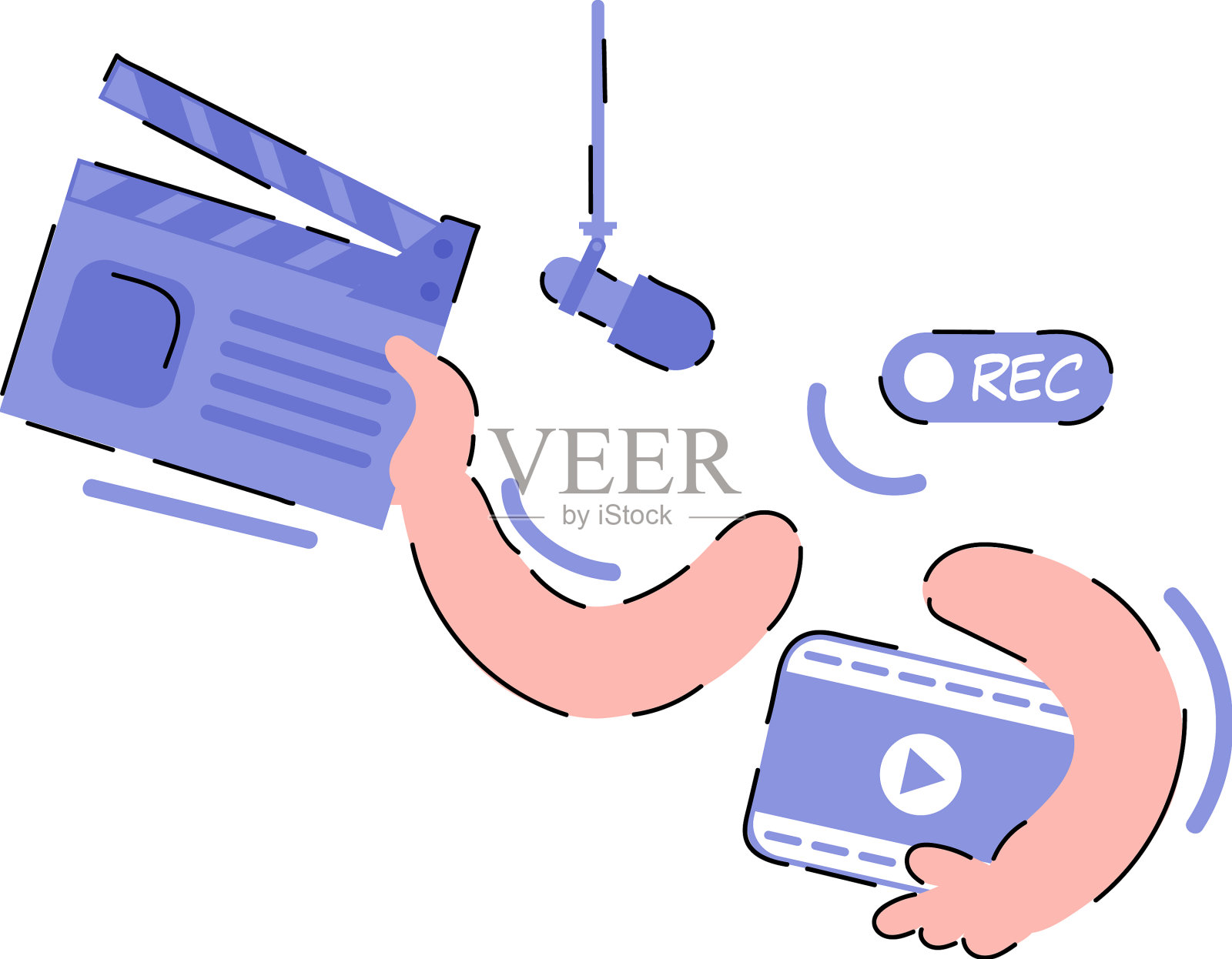 手拿着拍博客的隔板设计元素图片