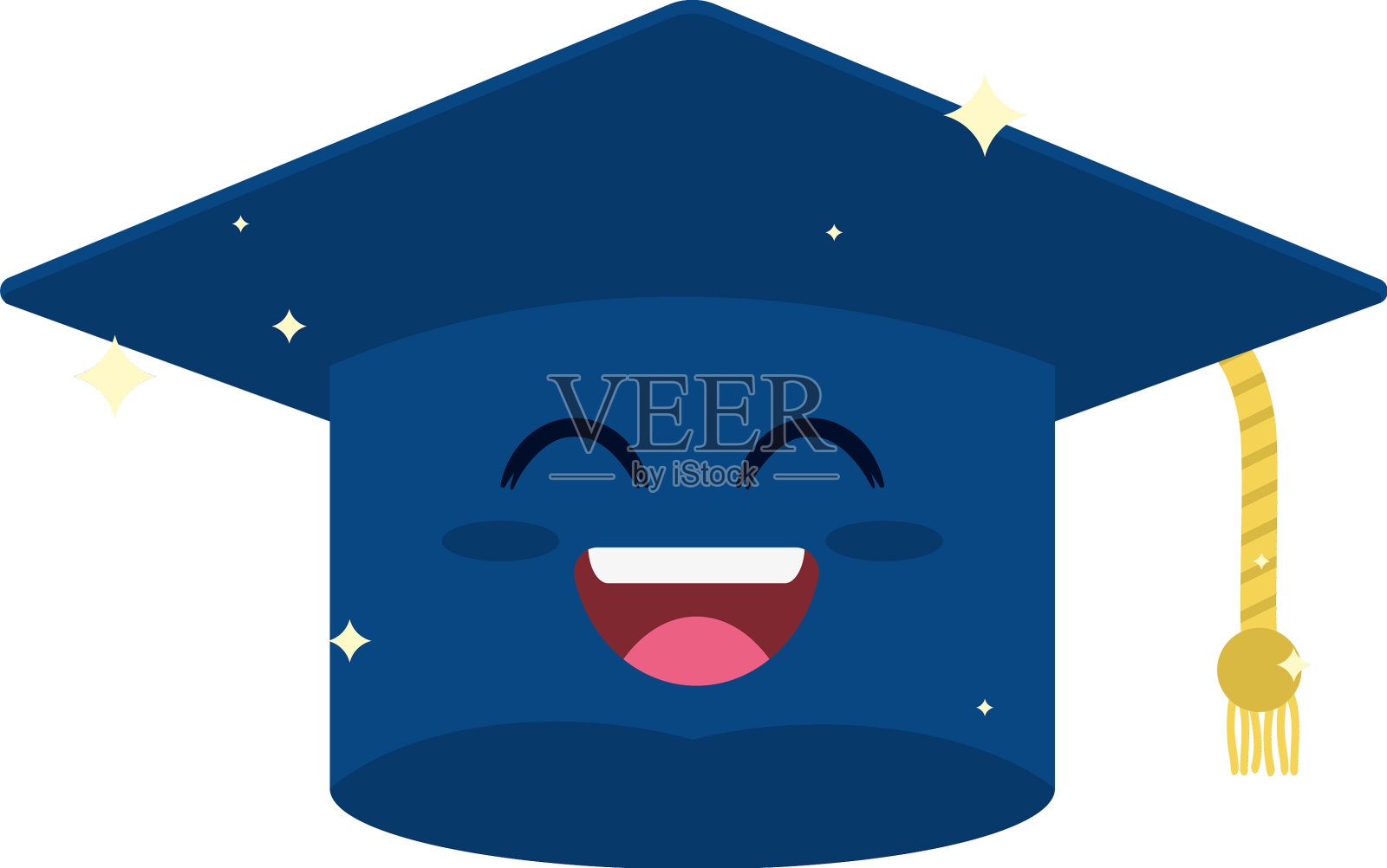 卡哇伊的毕业帽设计元素图片