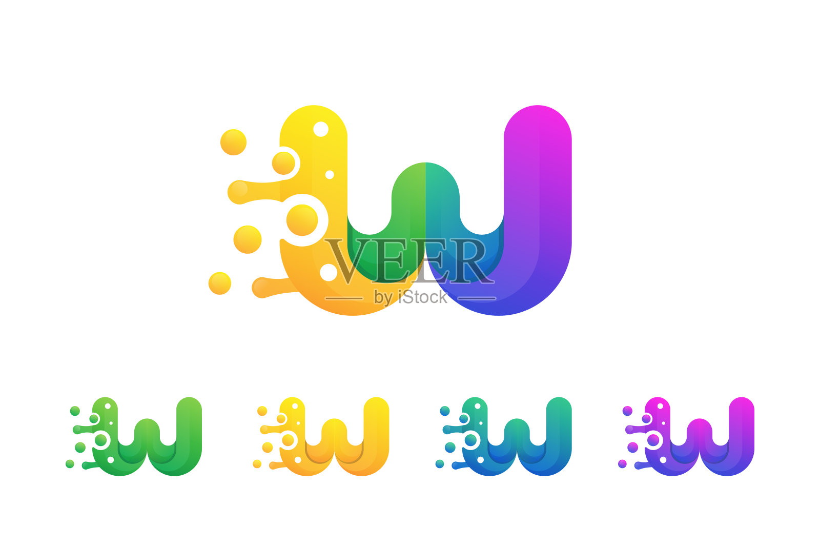 收集字母w logo设计模板液设计元素图片