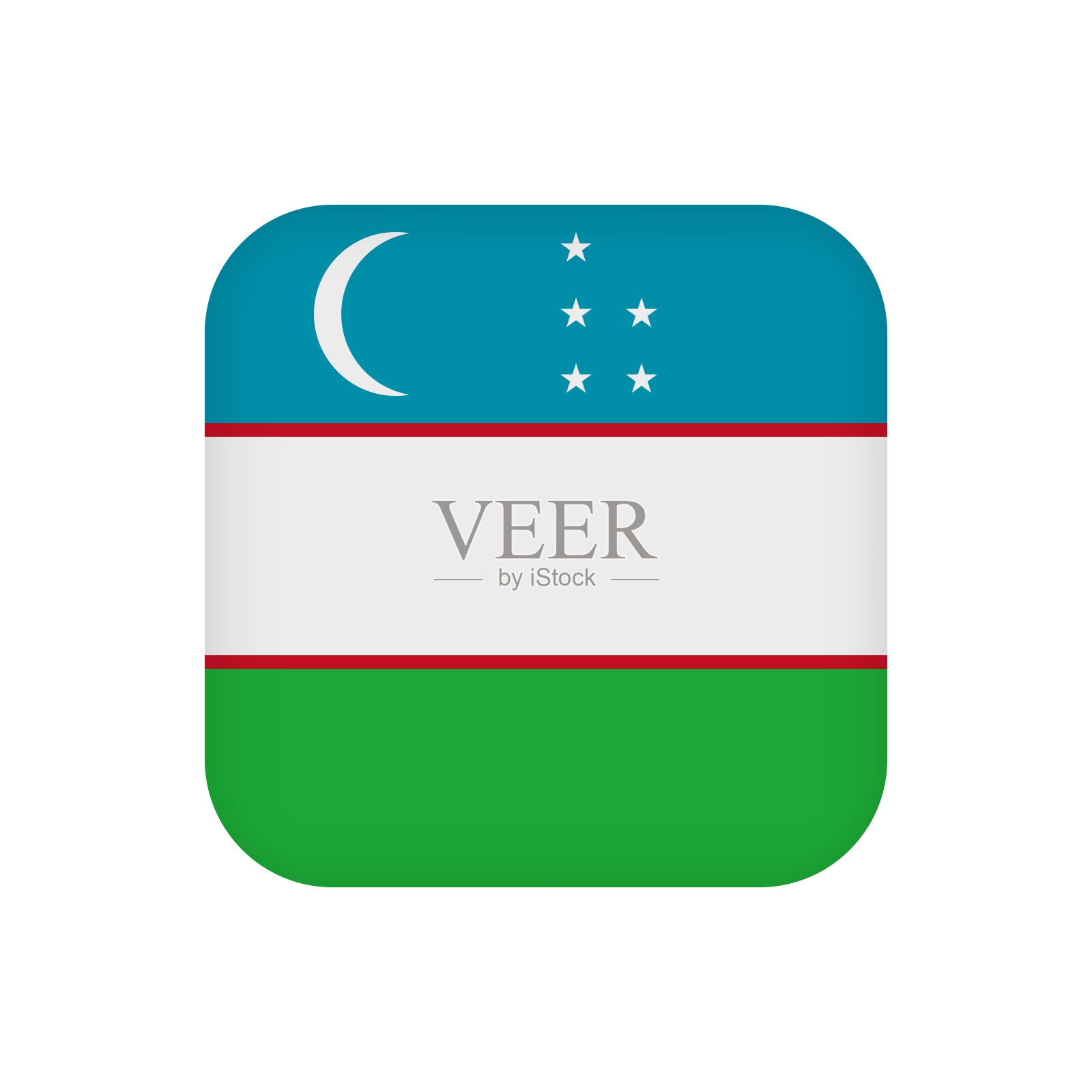 乌兹别克斯坦国旗，官方颜色。矢量插图。插画图片素材