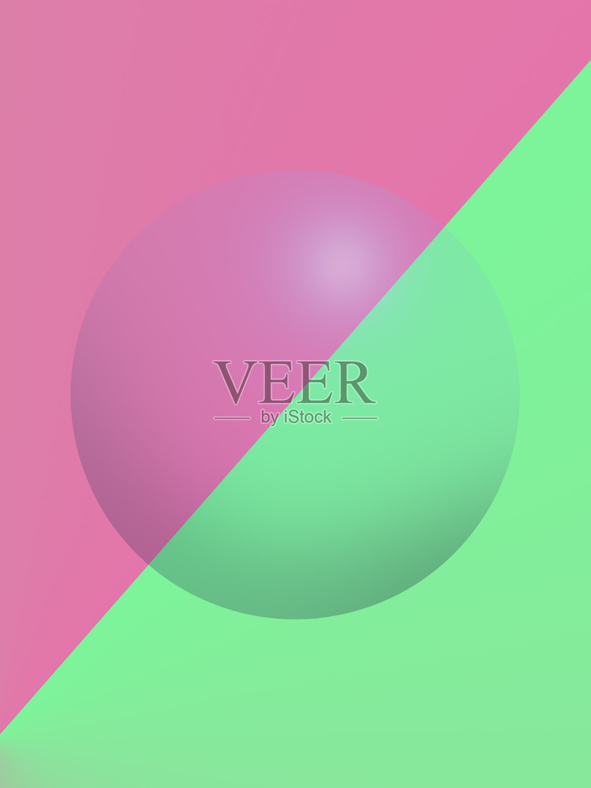 绿色粉红色的背景与球体插画图片素材