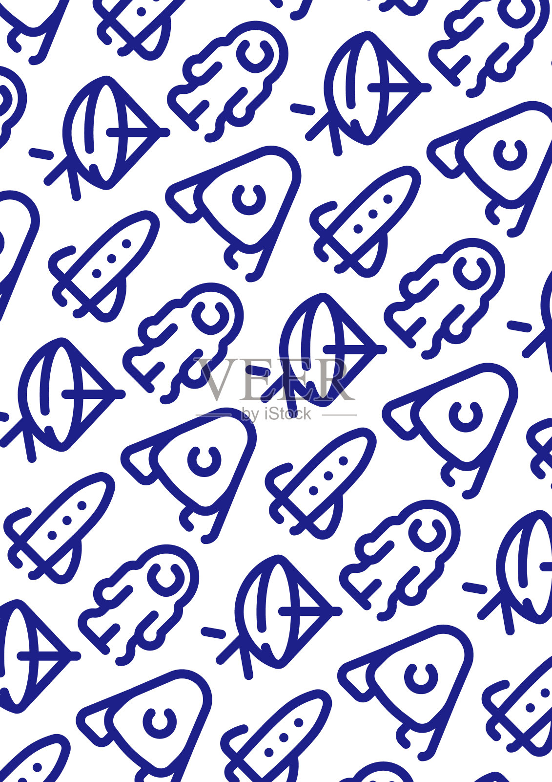 平面设计的空间和行星图案背景。大小垂直的。插画图片素材