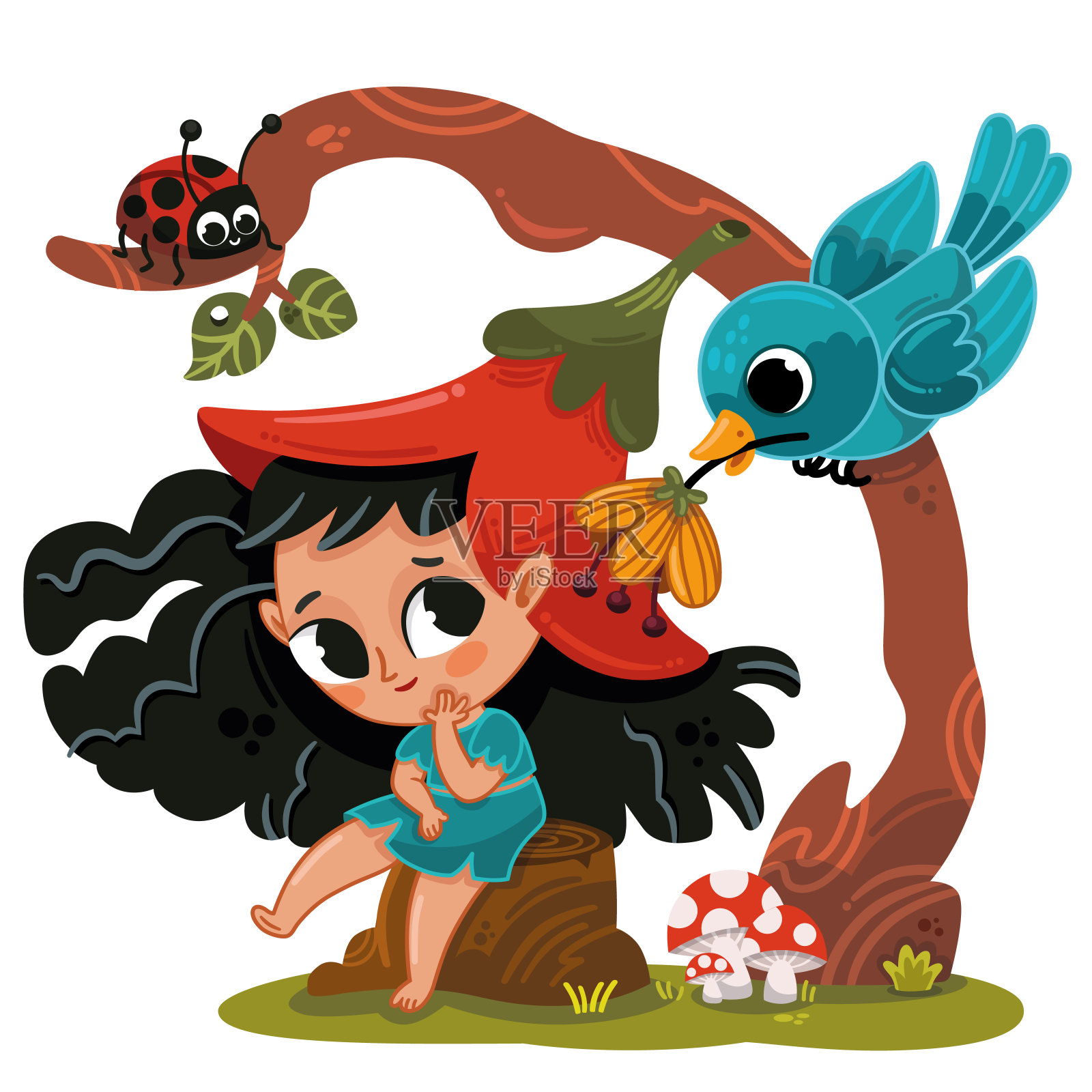 小森林精灵插画图片素材