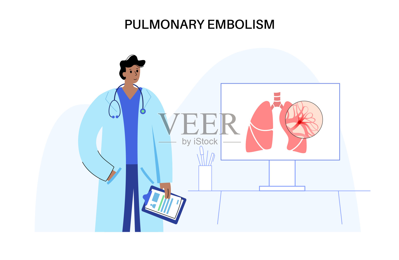 肺栓塞疾病插画图片素材