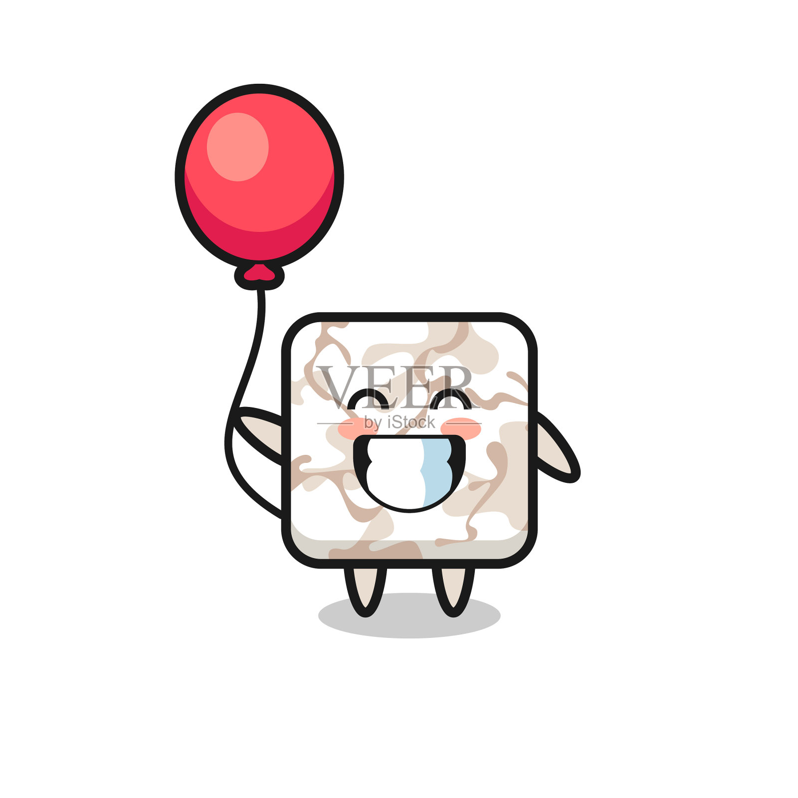 瓷砖吉祥物在玩气球设计元素图片