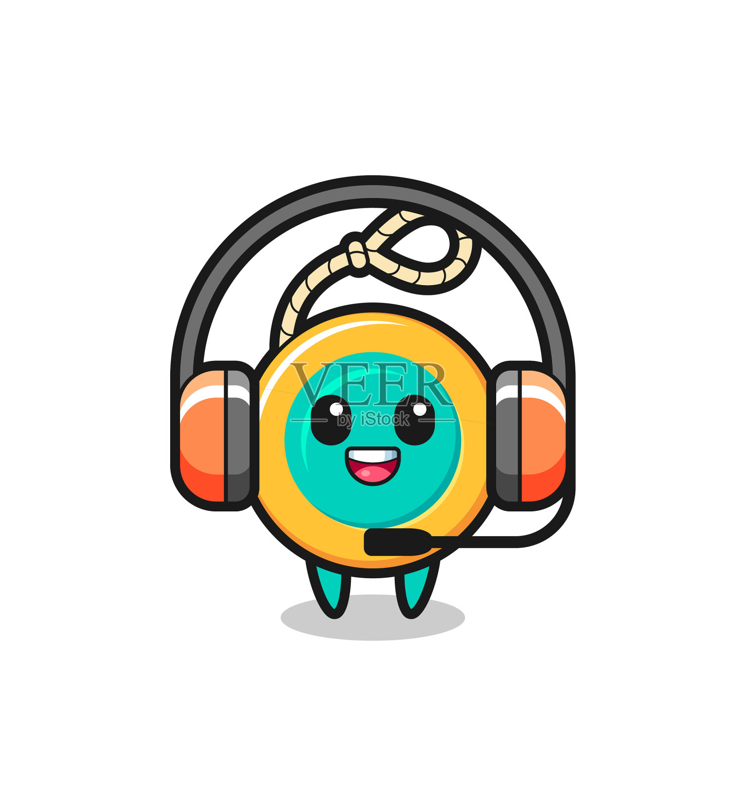 卡通吉祥物悠悠球为客户服务设计元素图片