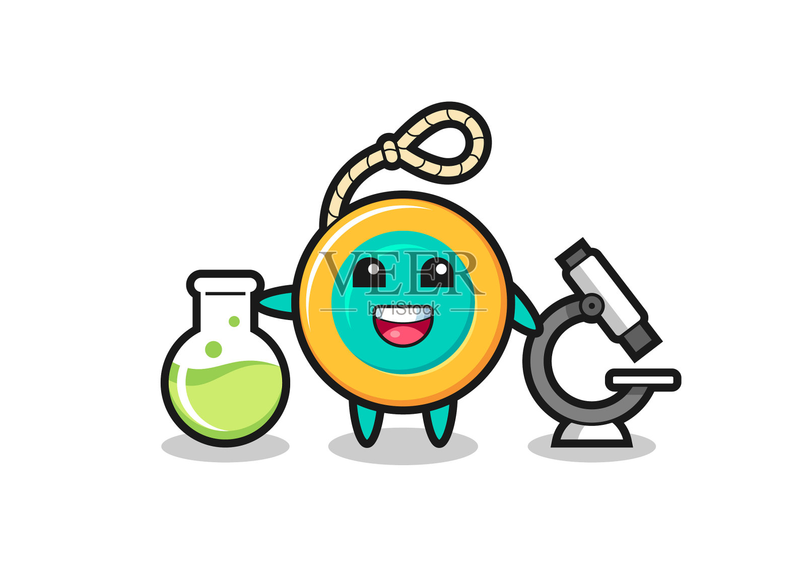 吉祥物人物溜溜球作为一个科学家设计元素图片