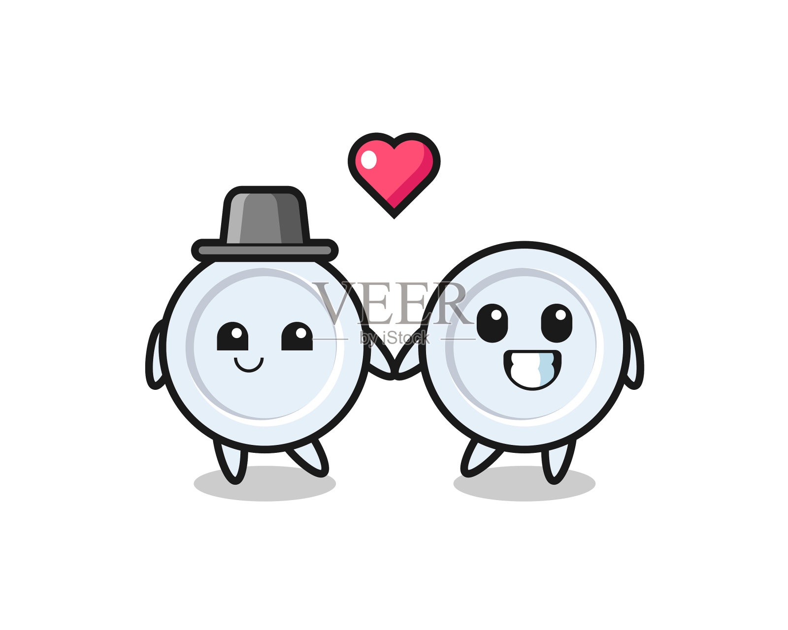 板块卡通人物情侣相恋设计元素图片