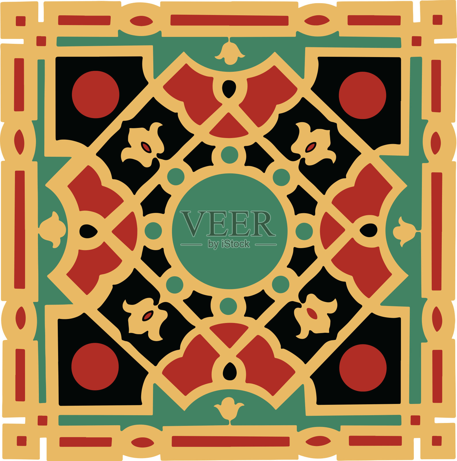 伊斯兰几何图案：马穆鲁克时代开罗中世纪矢量插画插画图片素材