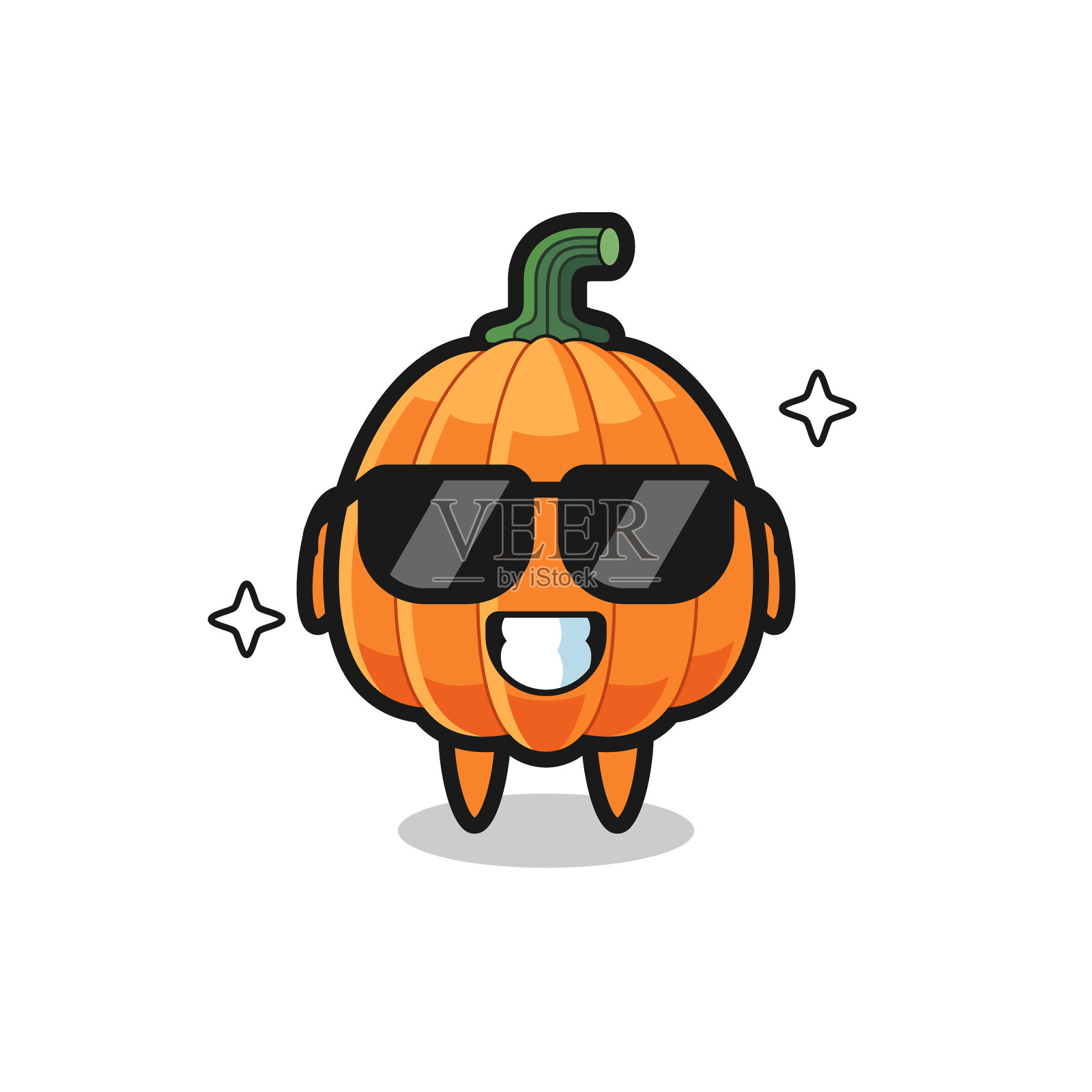 造型酷炫的卡通南瓜吉祥物设计元素图片