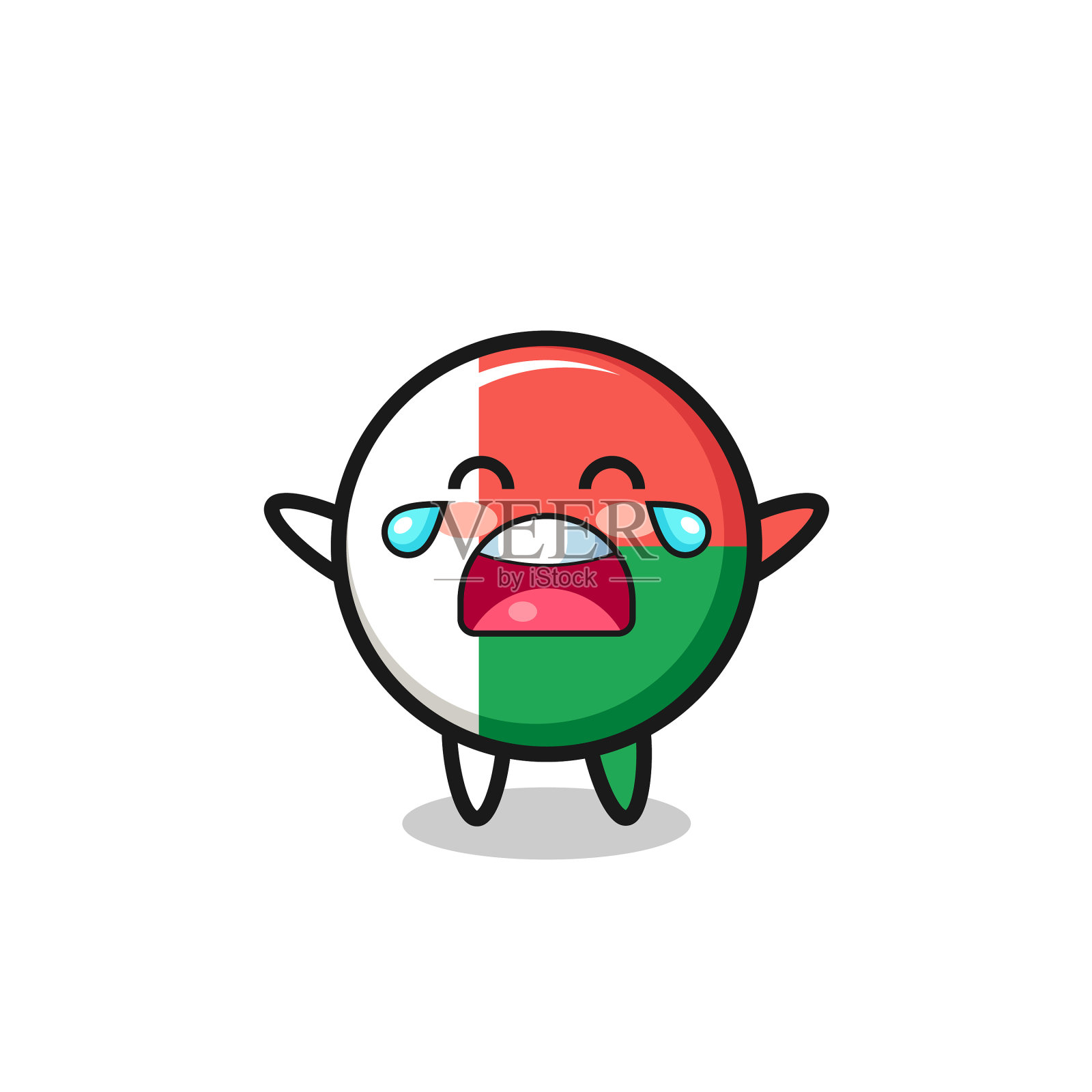 哭泣的马达加斯加国旗可爱宝宝设计元素图片