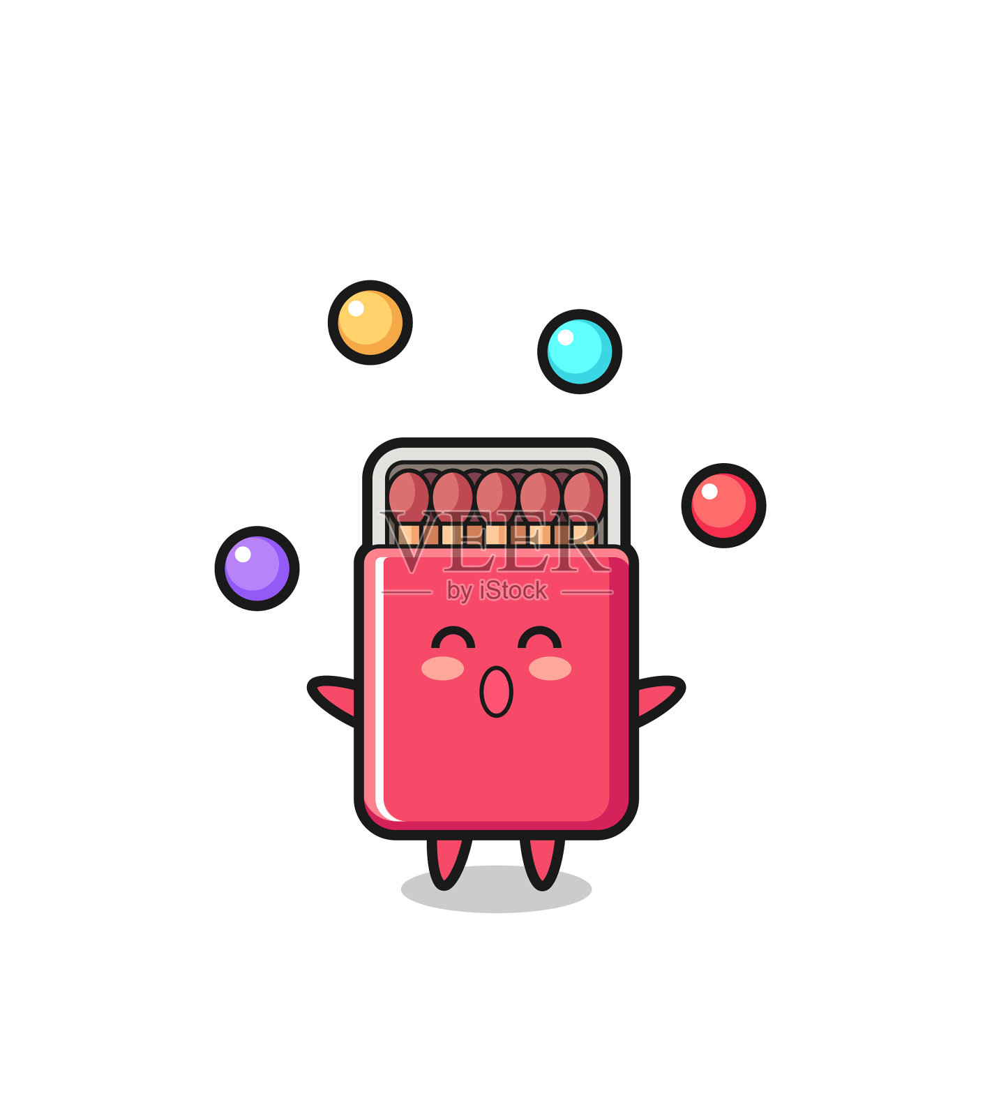 火柴盒马戏团卡通杂耍球插画图片素材