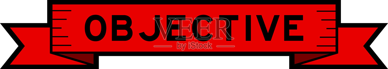 丝带标签横幅与文字的目标在红色设计元素图片