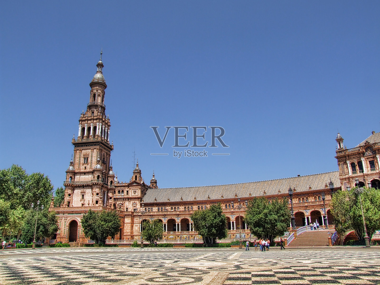 塞维利亚的西班牙广场照片摄影图片