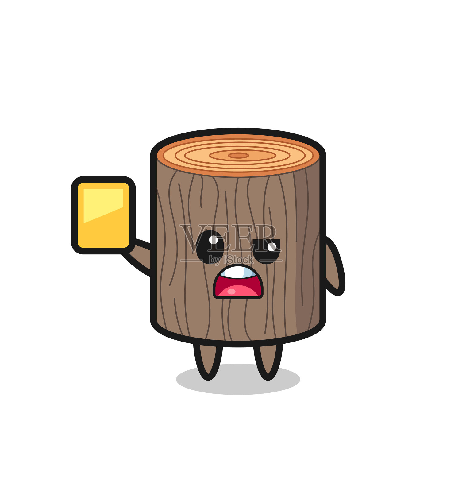 卡通树桩人物作为一个足球设计元素图片