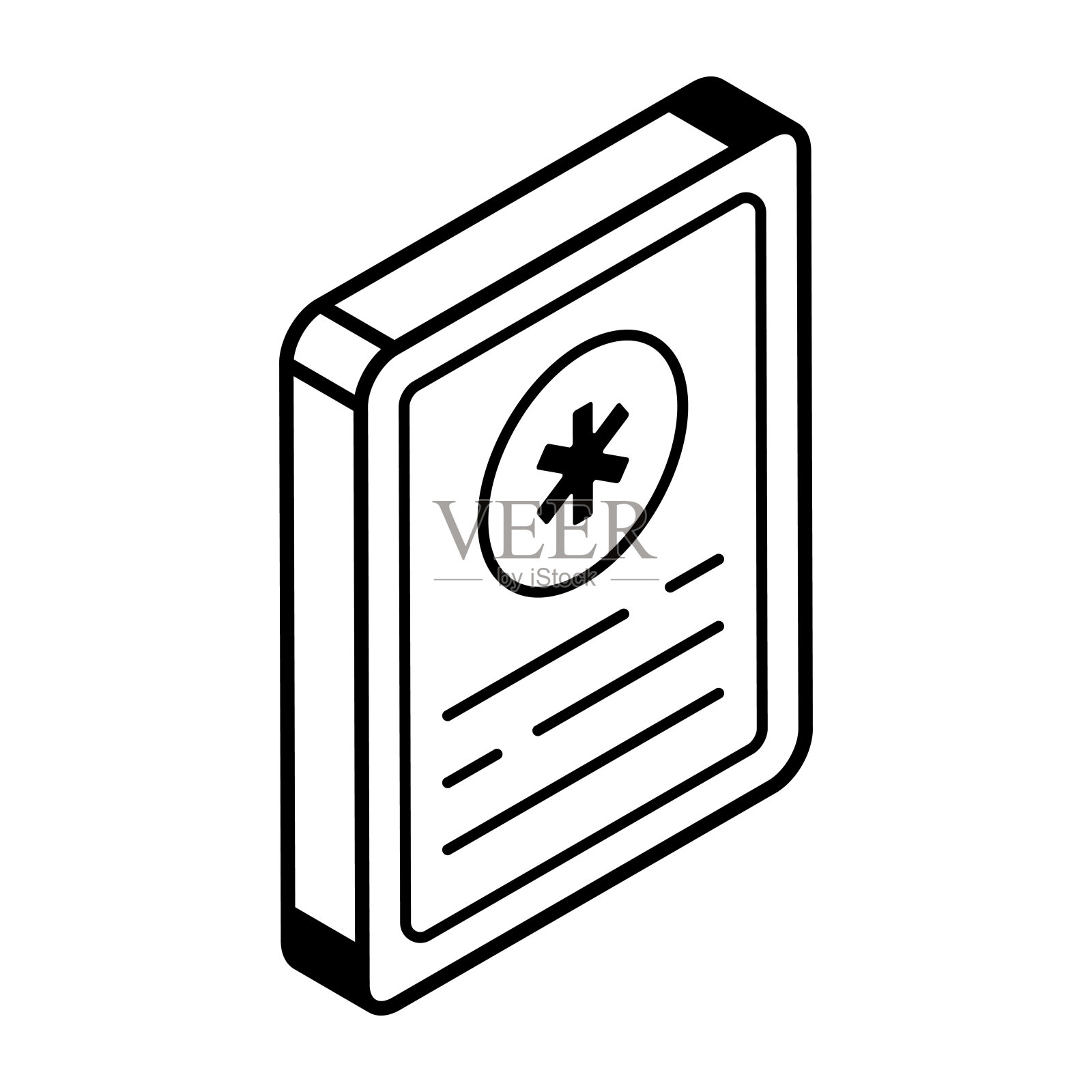 一个可编辑的等距轮廓图标的处方图标素材