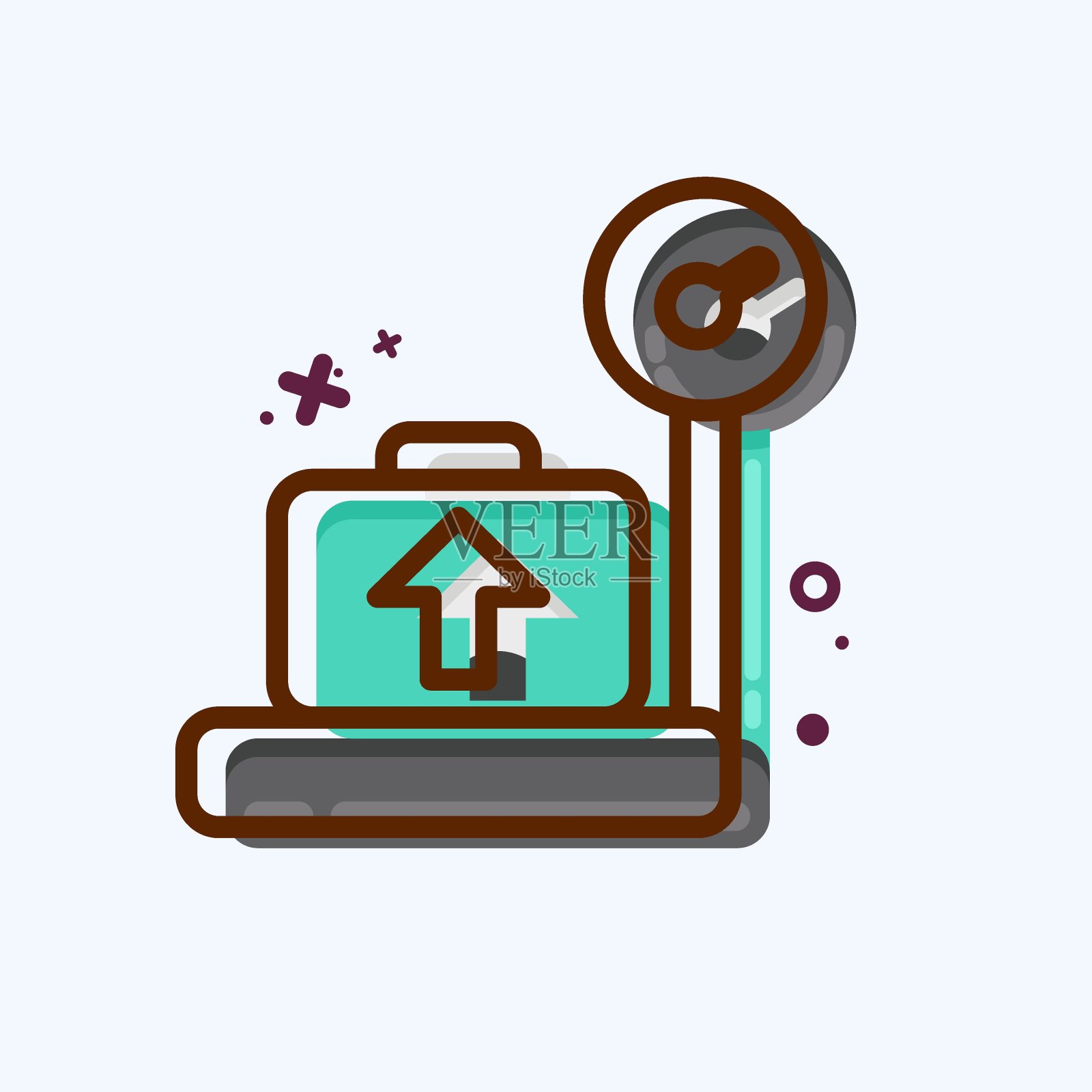 图标机场鳞片。适合教育符号。MBE风格。简单的设计可编辑。设计模板向量。简单的说明插画图片素材