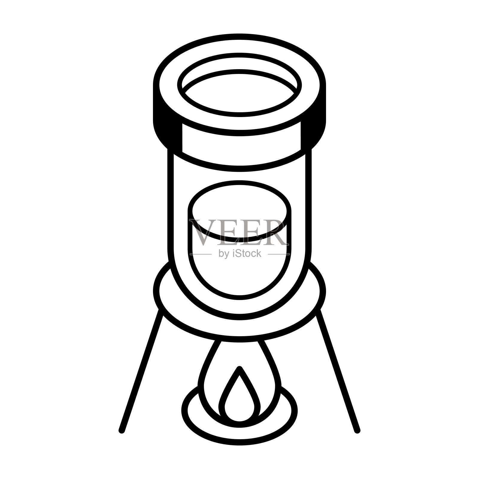 一个等距的本生灯线插画图片素材