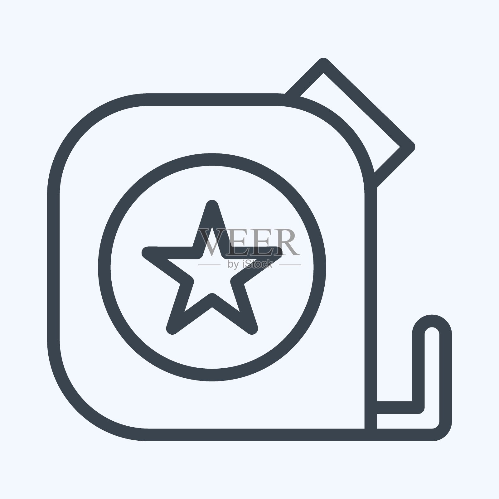 图标卷尺。适合教育符号。行风格。简单的设计可编辑。设计模板向量。简单的说明插画图片素材