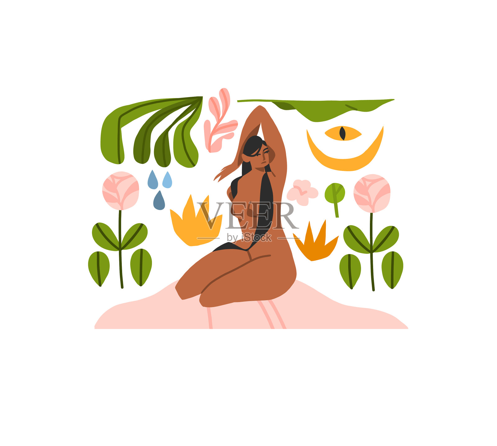 手绘抽象股票现代图形设计元素图片