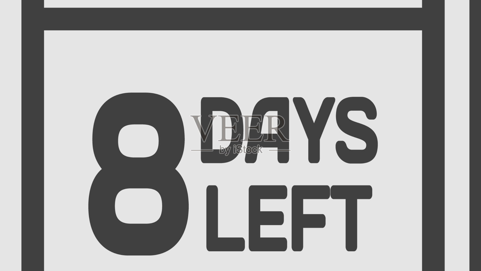 倒计时每日页面日历图标- 8天离开插画图片素材