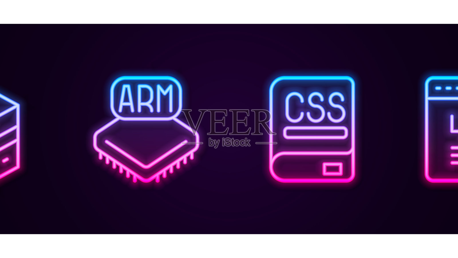 关于电脑处理器的集行书籍插画图片素材