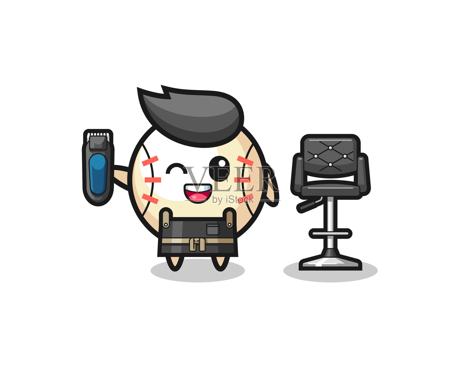 棒球角色作为理发店的吉祥物设计元素图片