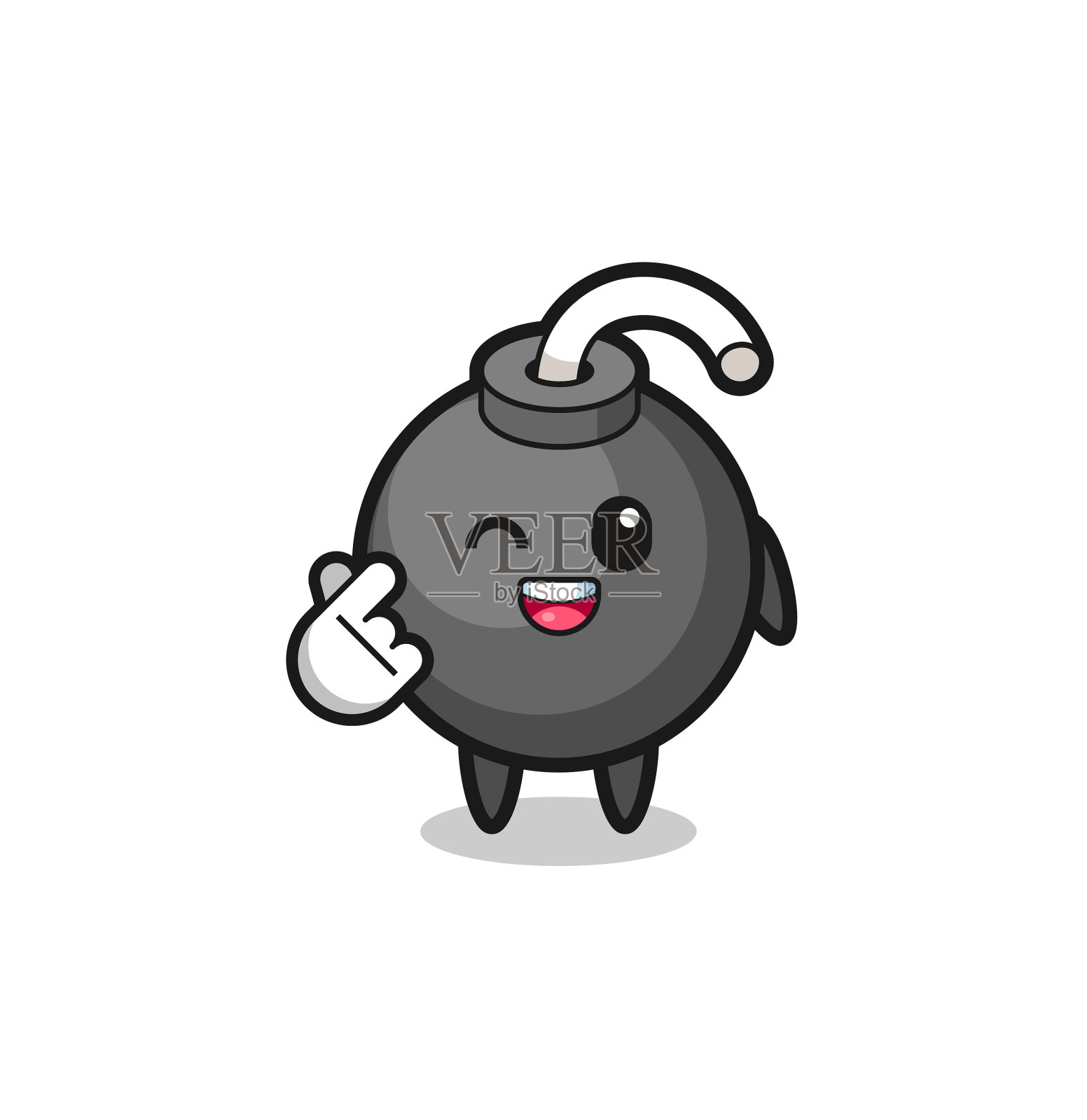 炸弹人物做韩式手指心设计元素图片