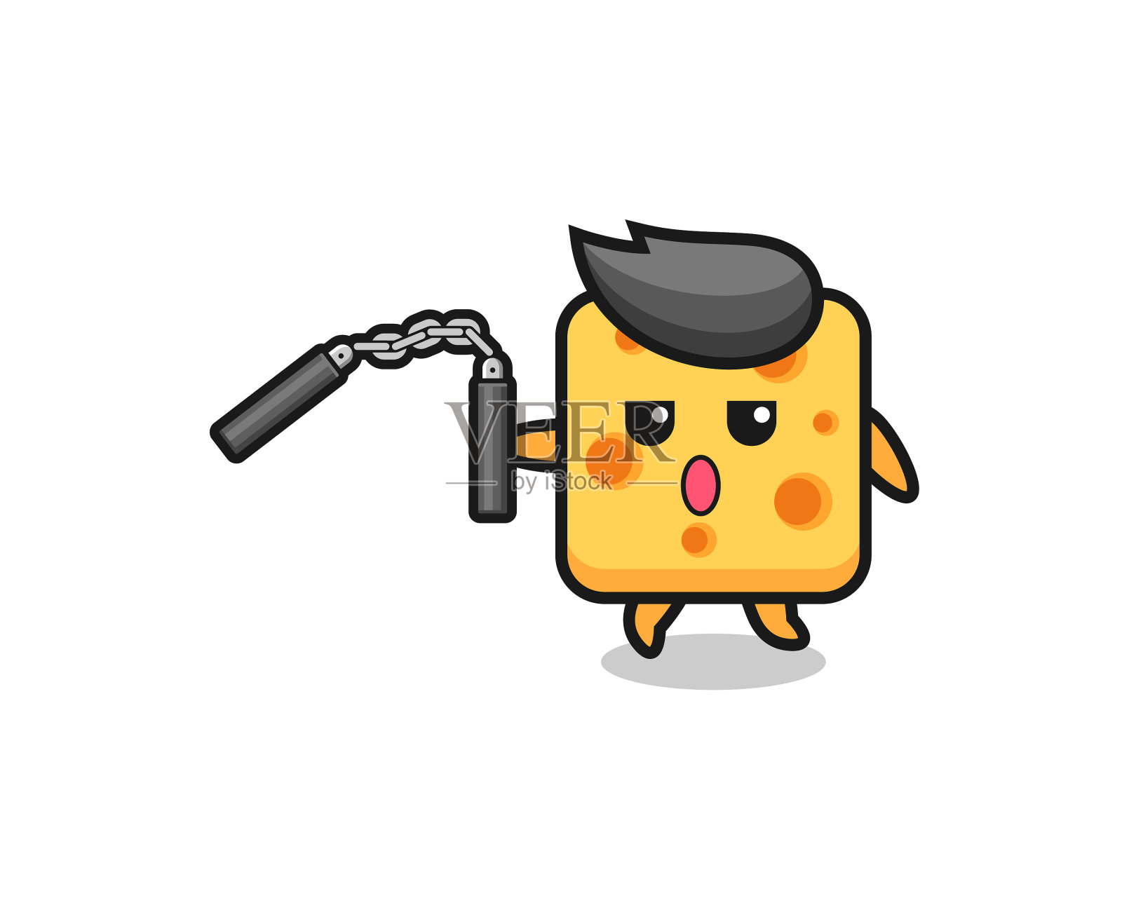 卡通奶酪使用双节棍设计元素图片