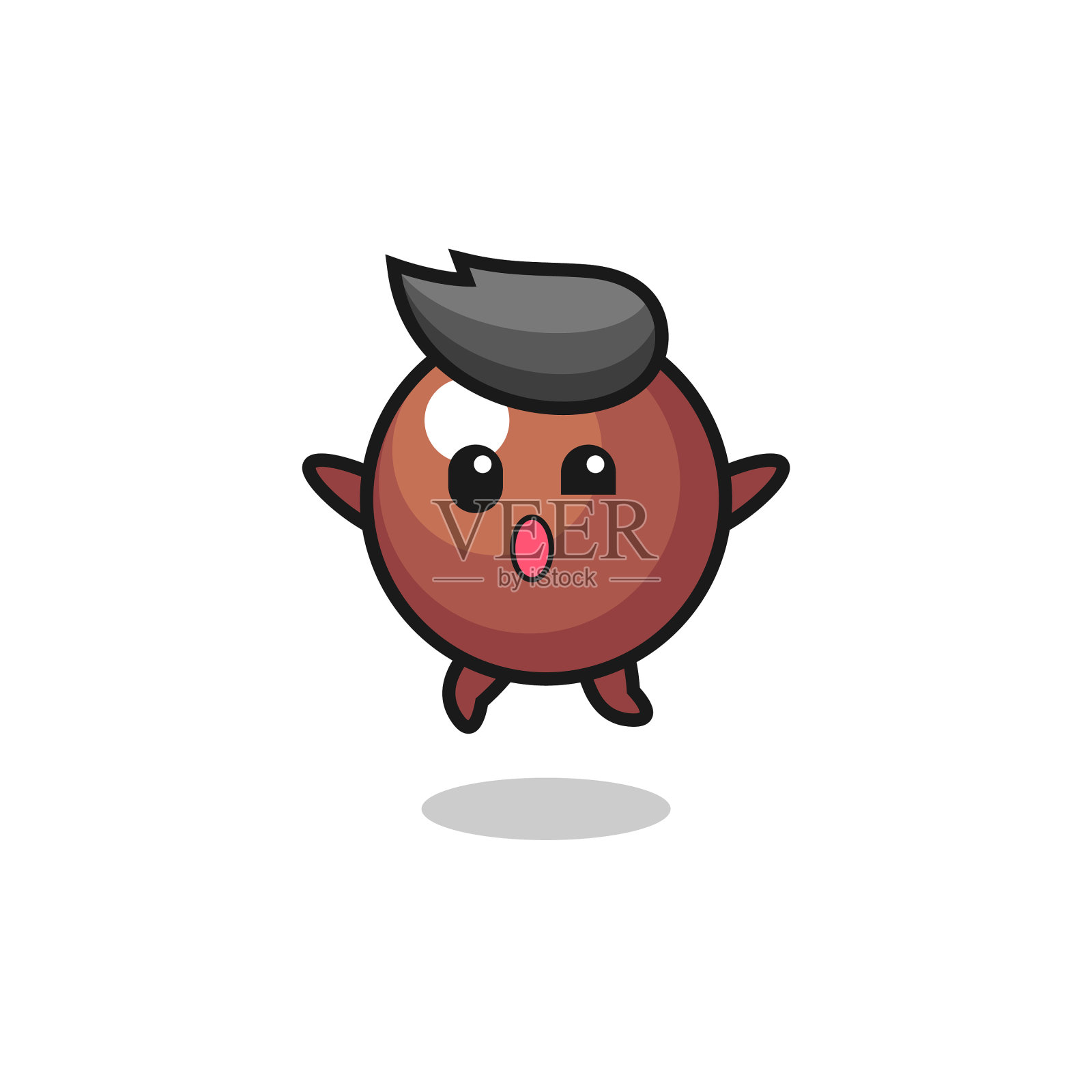 巧克力球是角色跳跃的手势设计元素图片