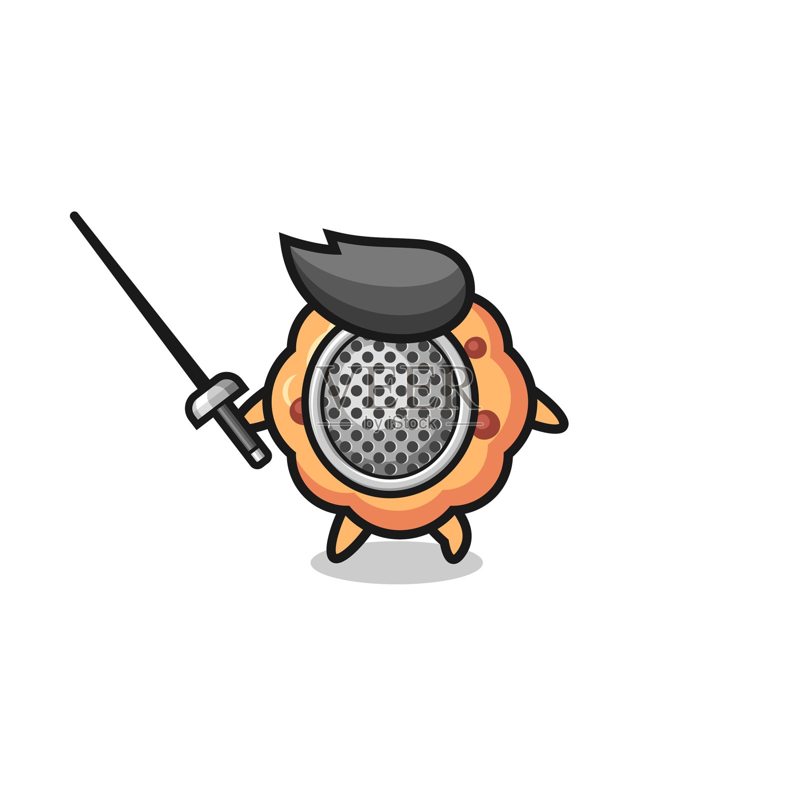 巧克力曲奇地球卡通击剑手设计元素图片