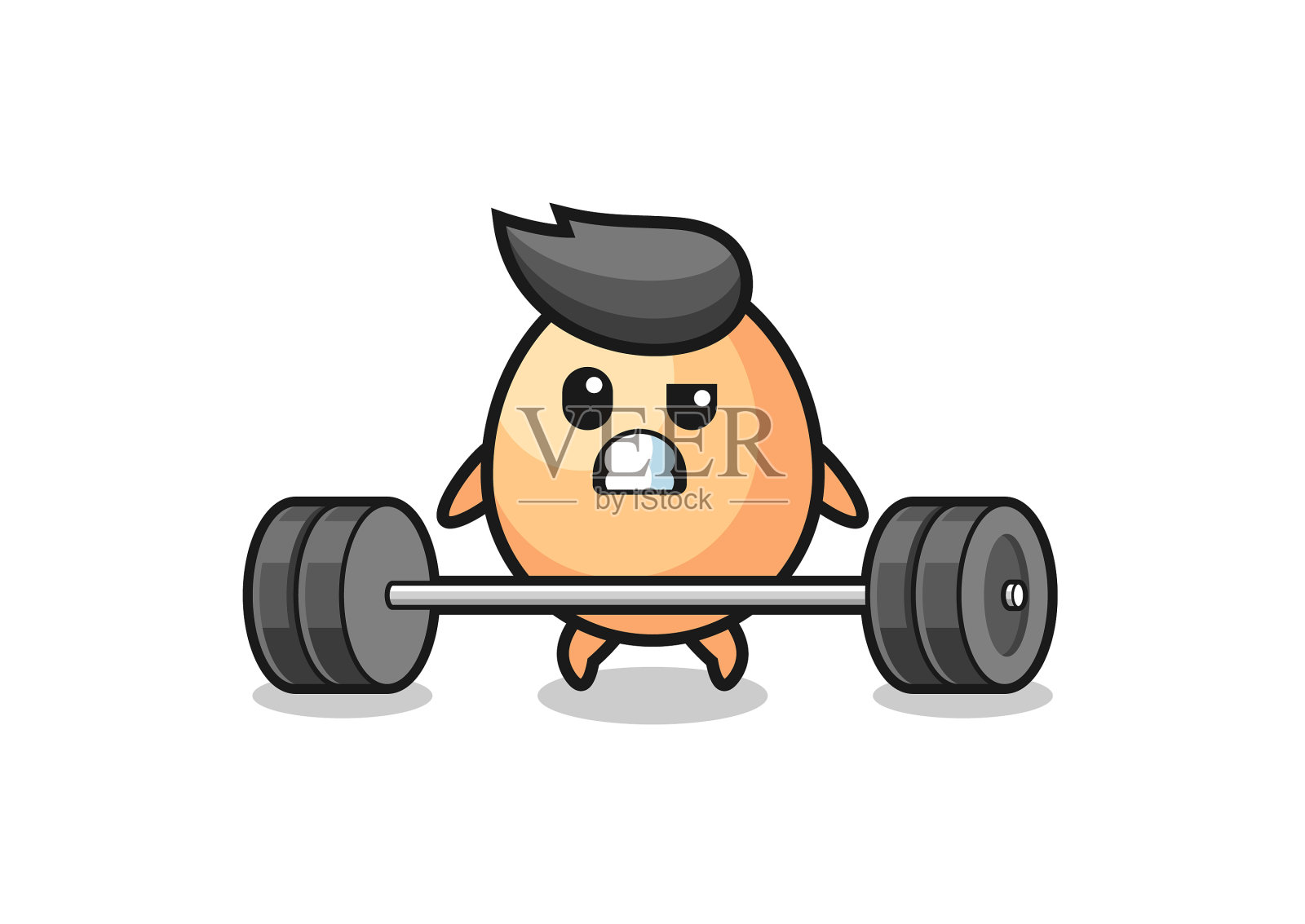 鸡蛋举起杠铃的漫画设计元素图片