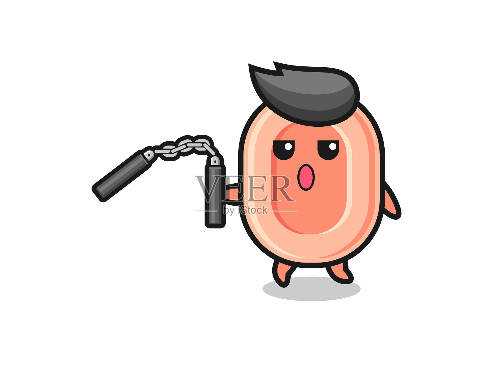 肥皂使用双节棍的漫画设计元素图片