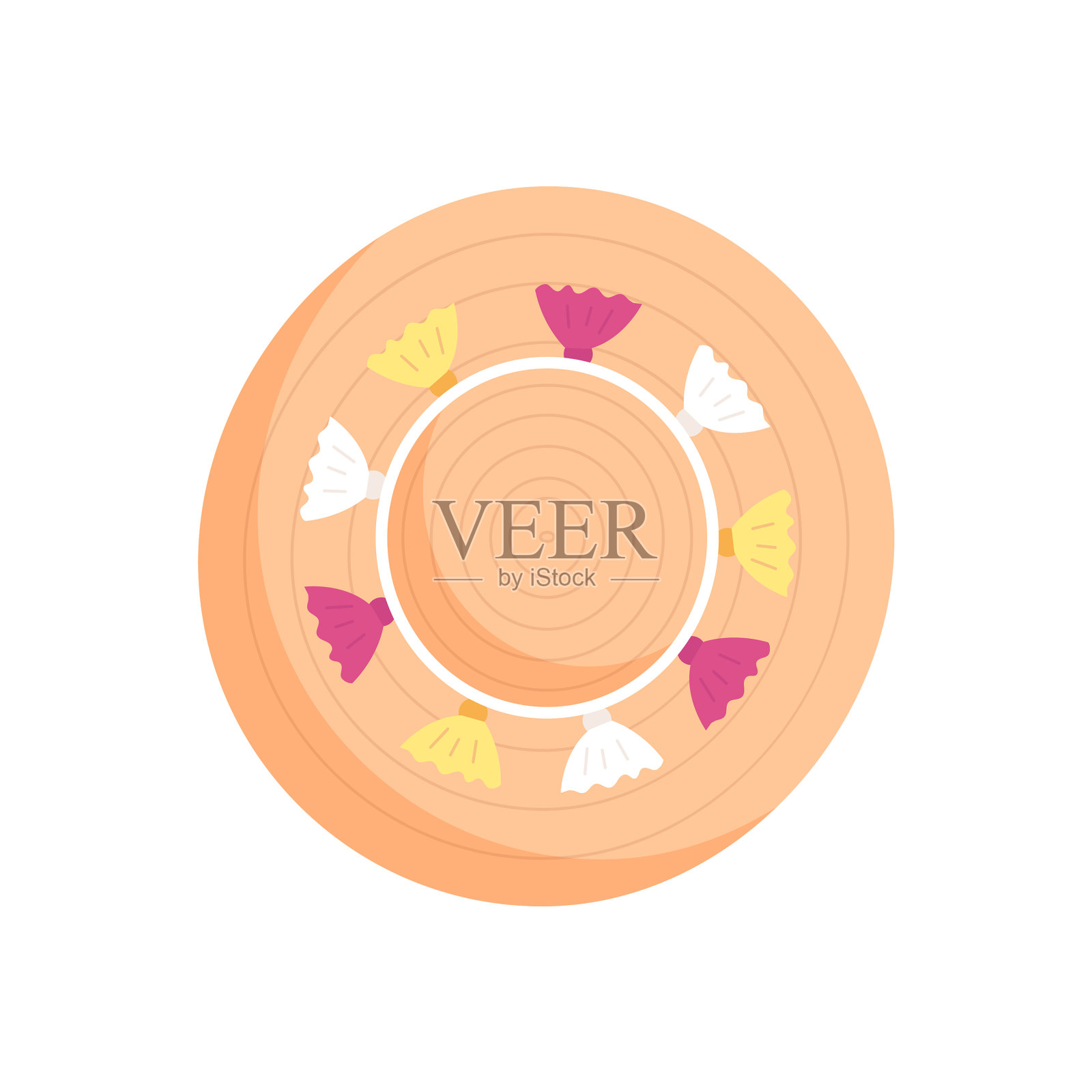 宽檐草帽设计元素图片