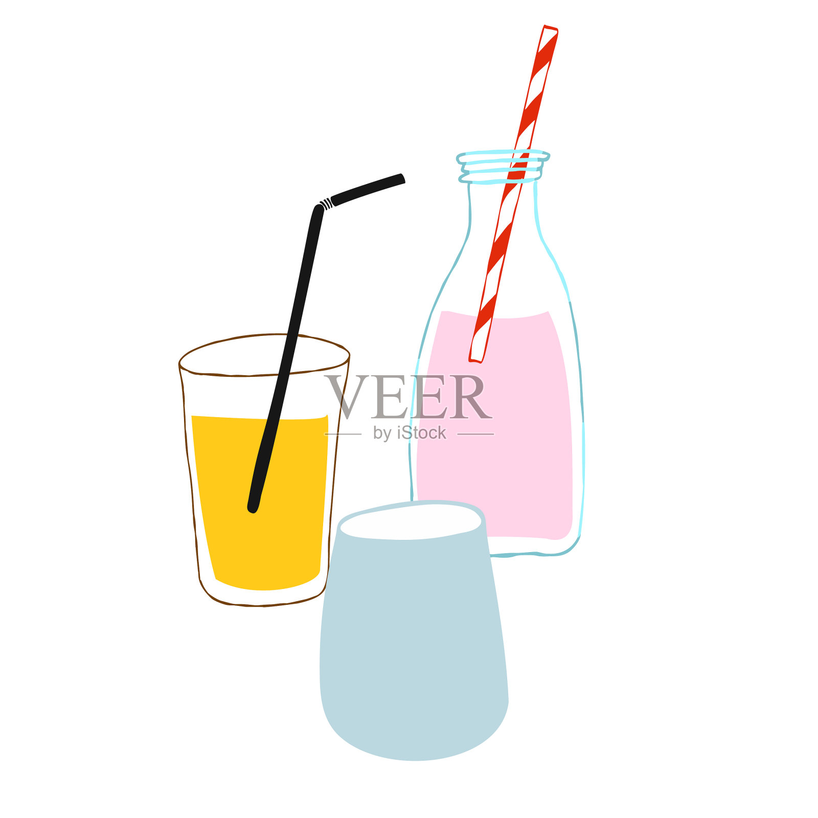 各种杯子里的饮料设计元素图片