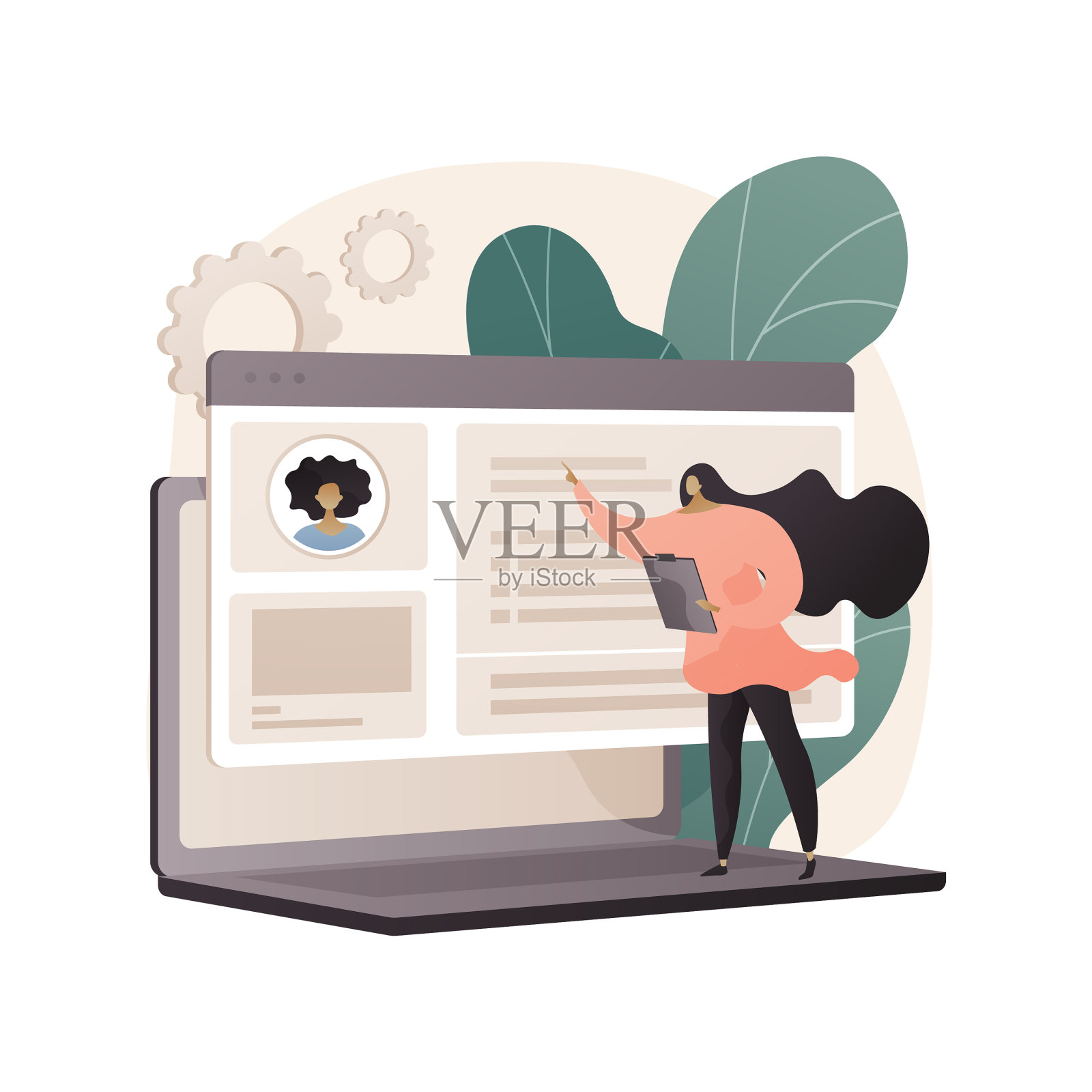 人力资源软件抽象概念设计元素图片