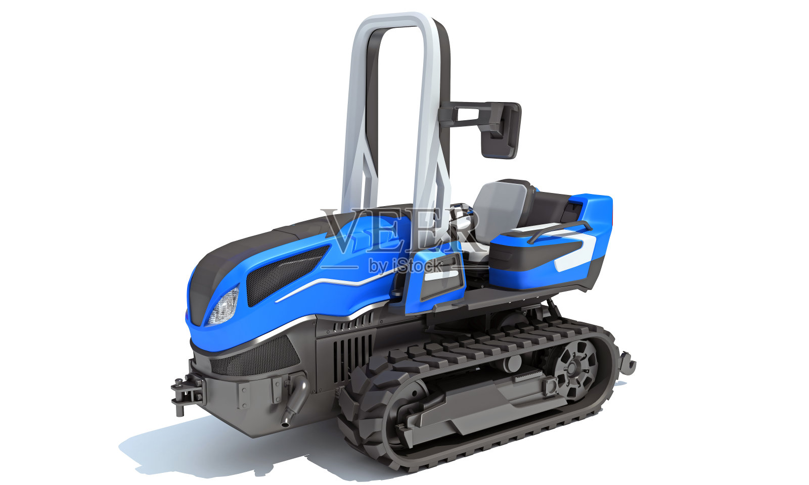 履带式拖拉机农用设备的白底3D渲染照片摄影图片
