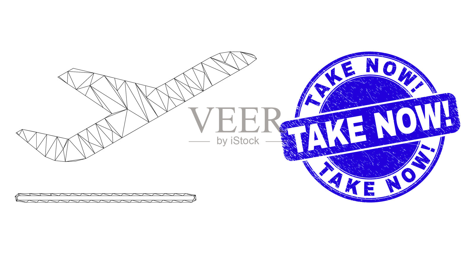 蓝色遇险取现印章和网尸插画图片素材