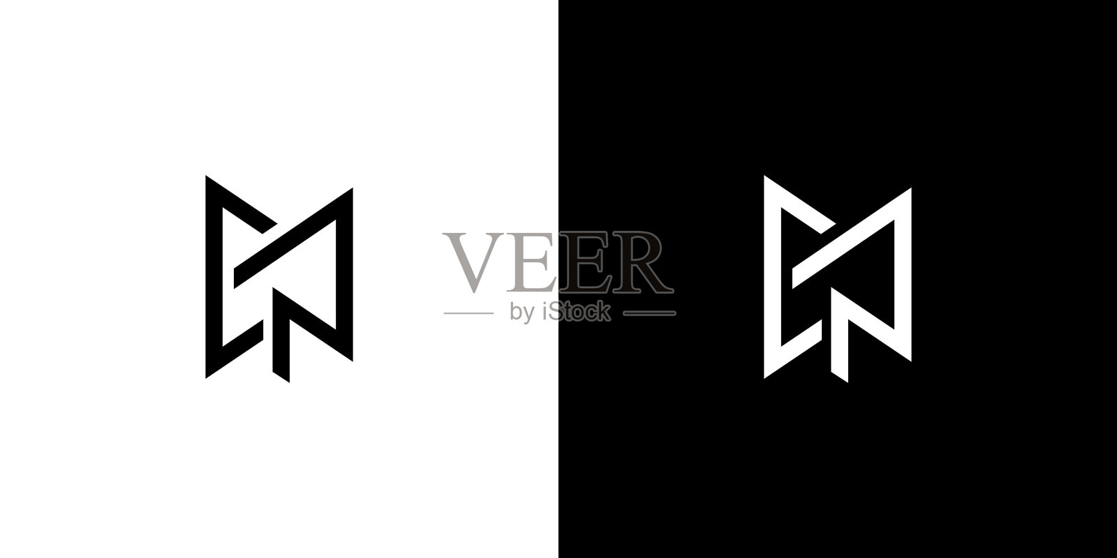 现代和独特的cp字母首字母标志设计图标素材