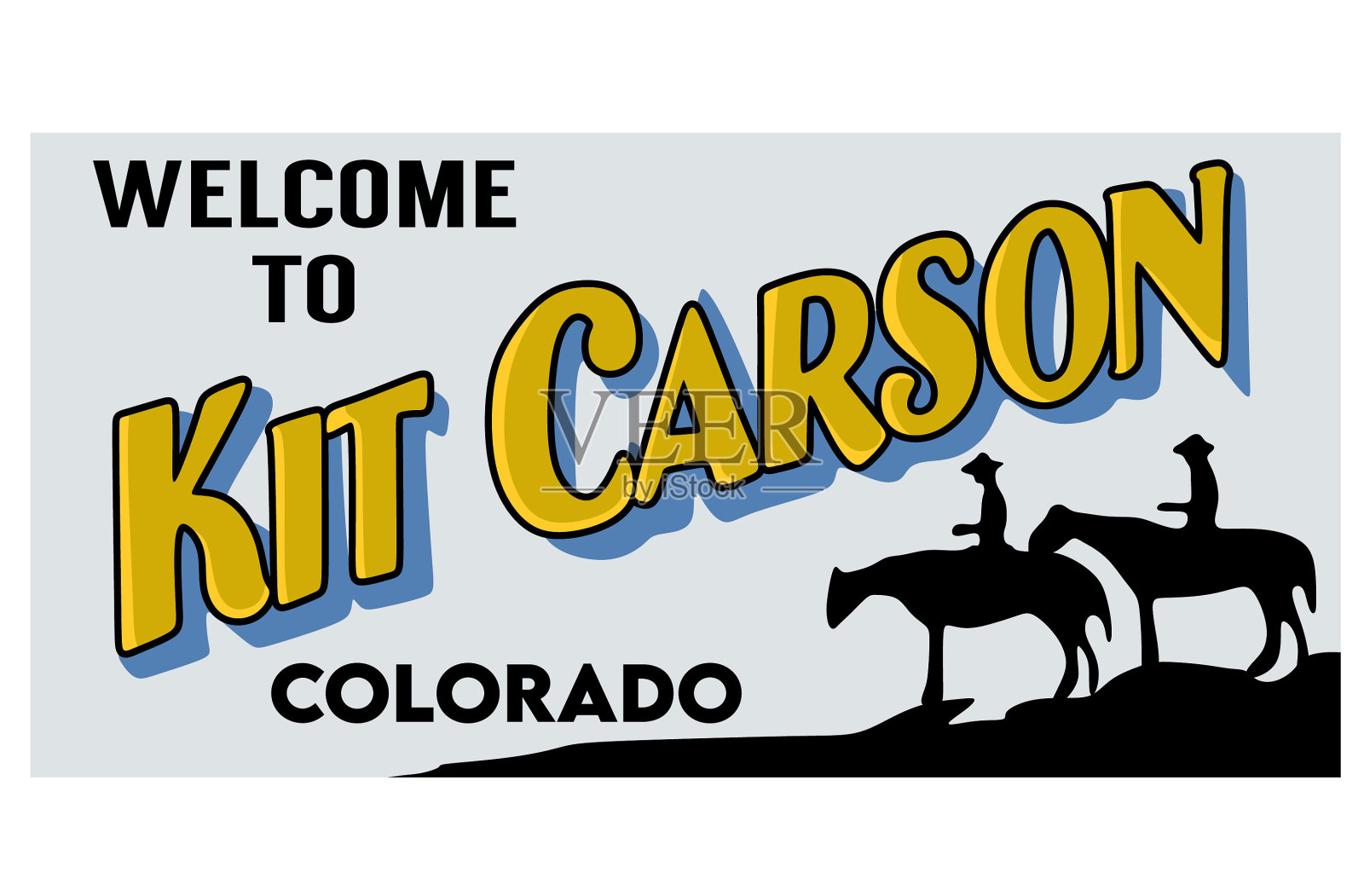 欢迎来到科罗拉多州的kit Carson插画图片素材