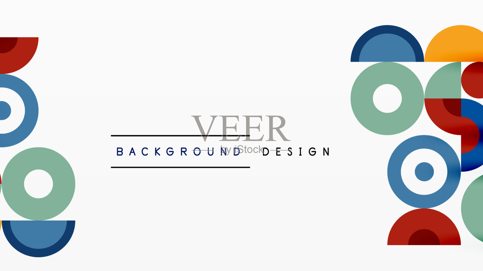 彩色圆圈抽象背景最小插画图片素材