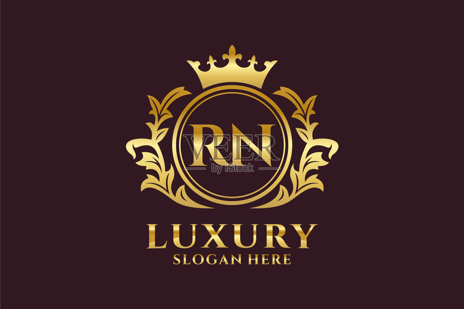 首字母rn皇家豪华标志模板插画图片素材