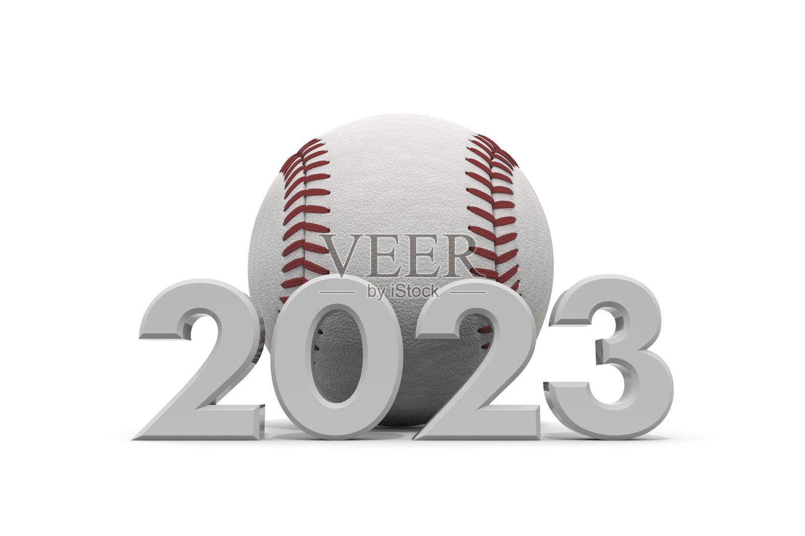 棒球形象和球。2023个字符。三维字母。哥特字体。照片摄影图片