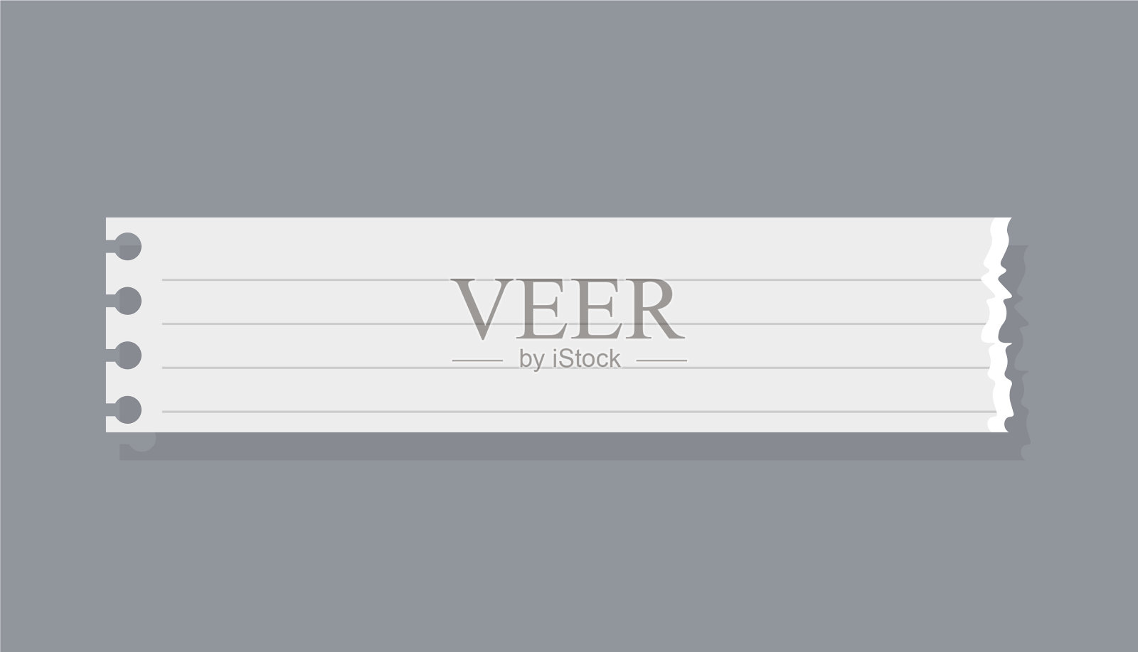 白色笔记本片与线和撕裂的边缘插画图片素材