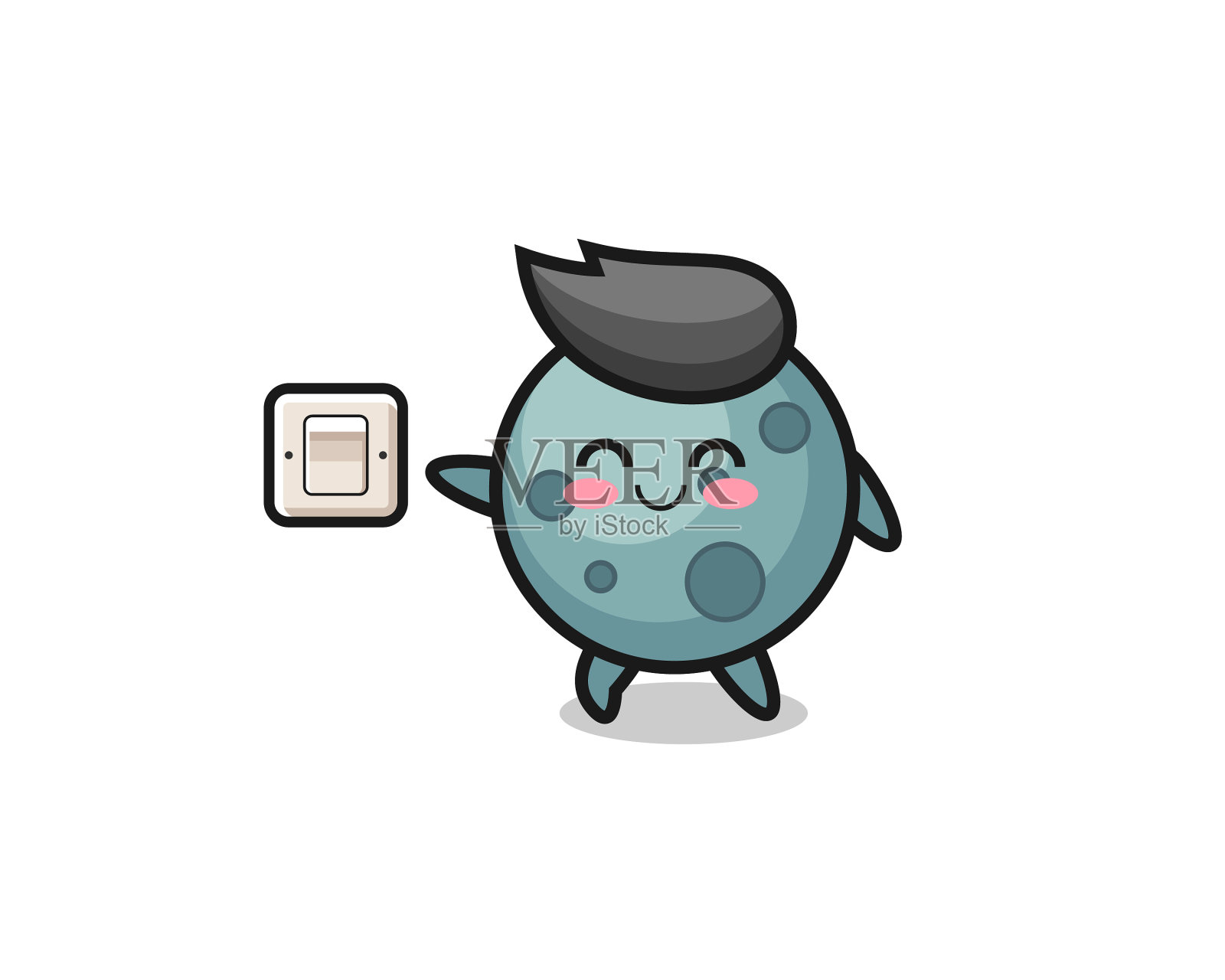 卡通小行星正在关灯设计元素图片